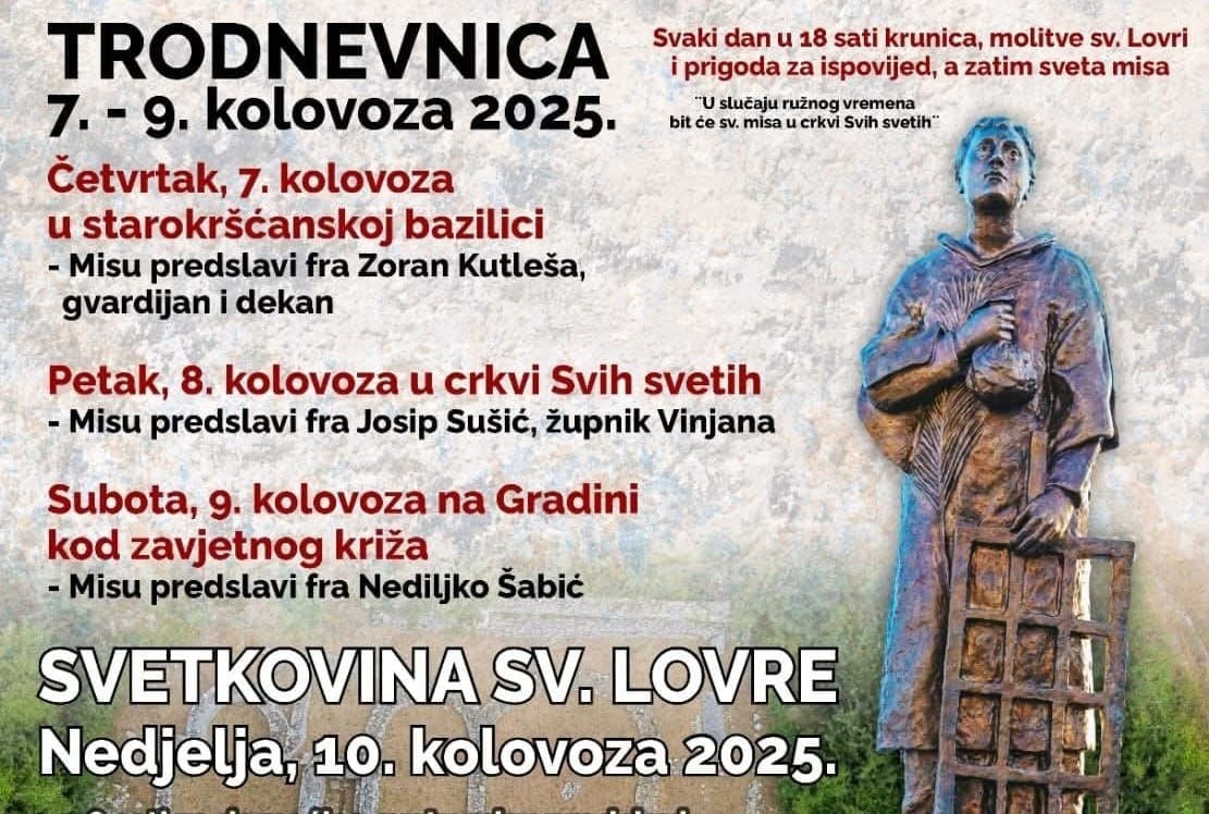 Trodnevnica uoči proslave blagdana sv. Lovre u Zmijavcima