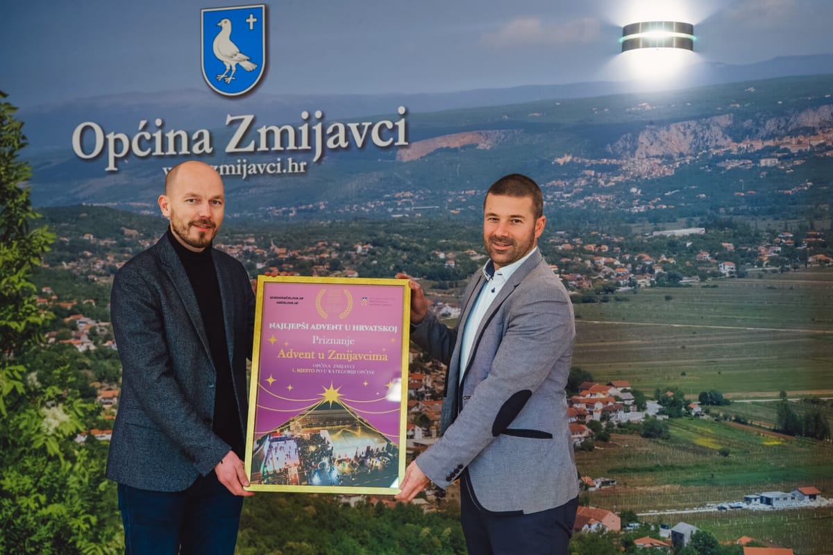 Općini Zmijavci svečano uručena plaketa za Najljepši advent u Hrvatskoj