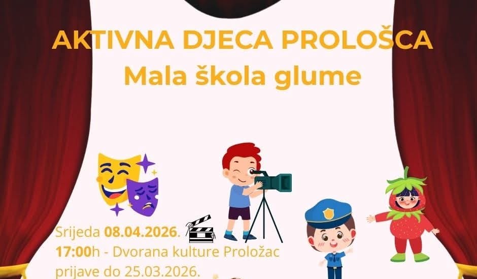 Djeco na pozornicu! U Prološcu uskoro počinje Mala škola glume