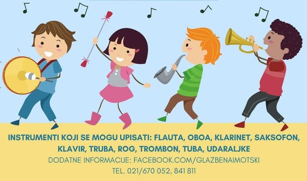 Započele prijave za upis u 1. razred osnovne glazbene škole Dr. fra Ivan Glibotić u Imotskom