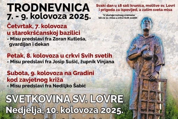 Trodnevnica uoči proslave blagdana sv. Lovre u Zmijavcima